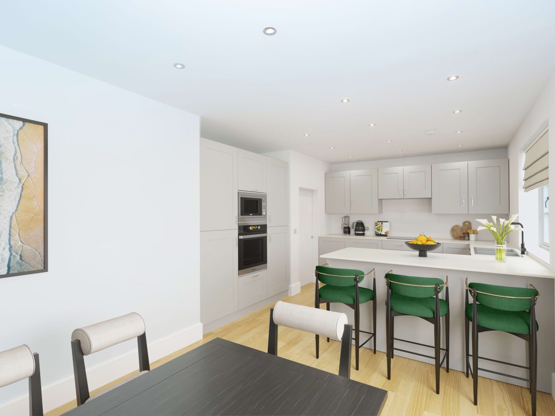 An idea of how to furnish and style the kitchen and dining room in The Deacon